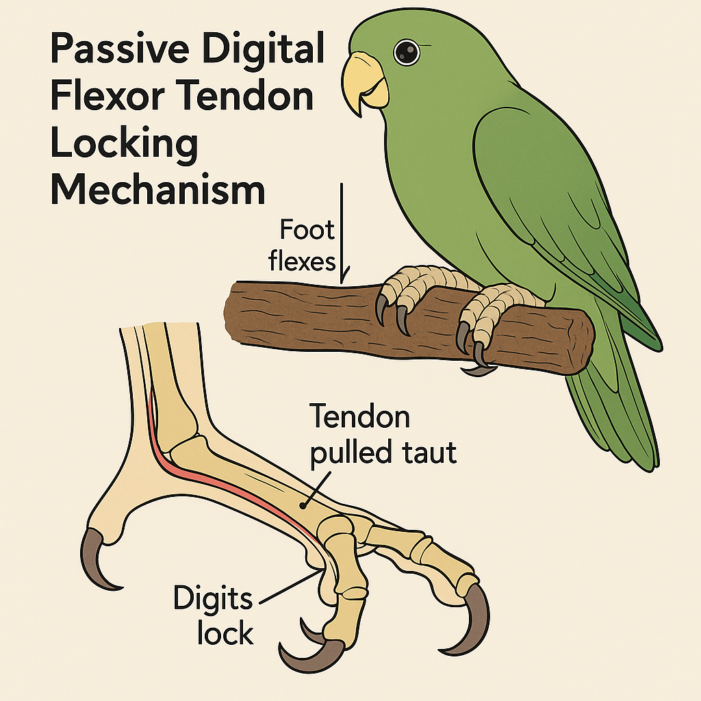 鳥の足のロッキング機構